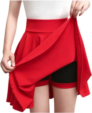 Women's Pleated Mini Skirts Built in Shorts Tummy Control high Waisted a-line Skirts Teen Girls Tennis Golf Skorts