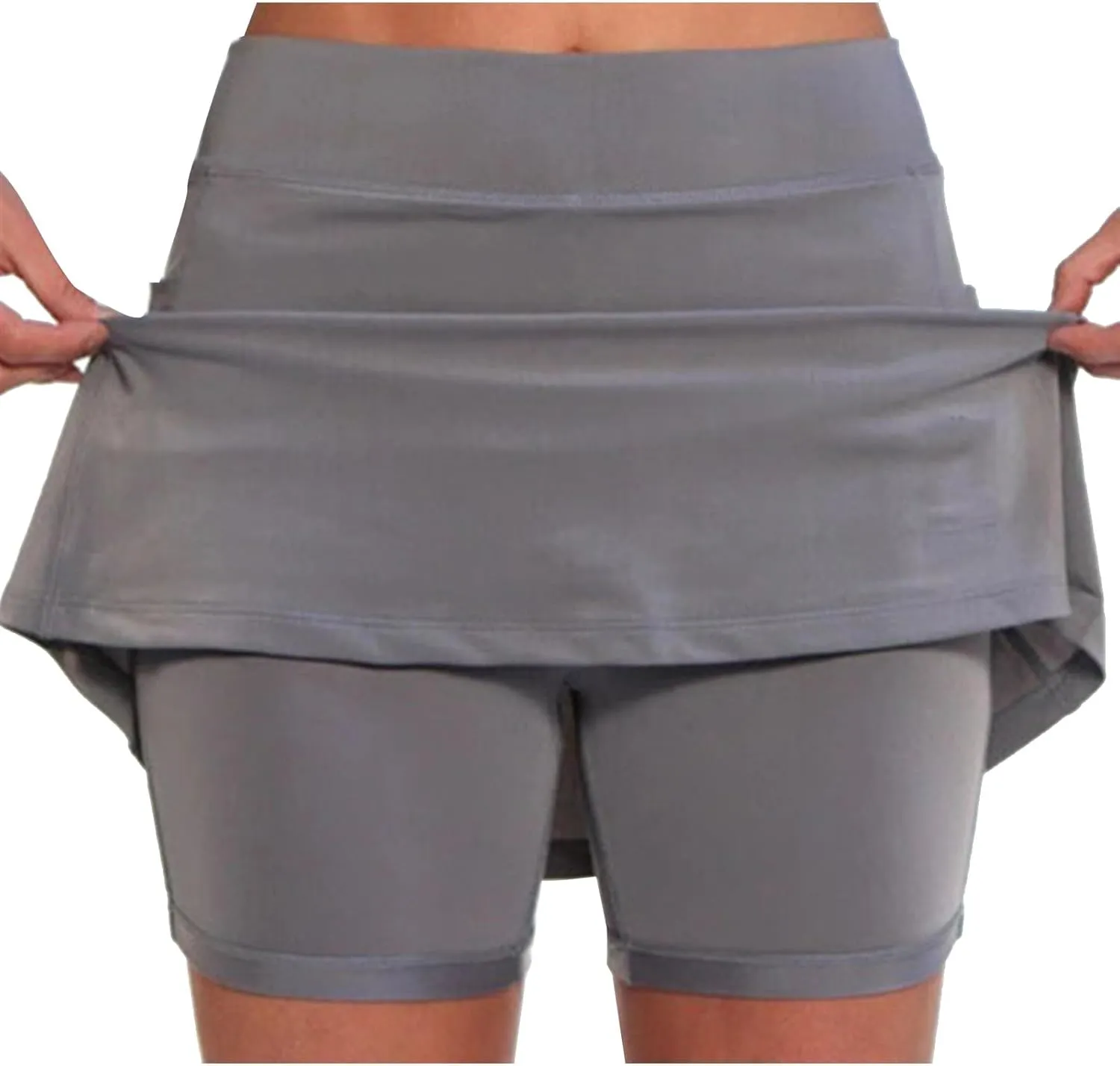 Women's Plus Size Tennis Skirts with Pockets Built-in Shorts High Waisted Golf Skirts for Casual Running Gym Workout
