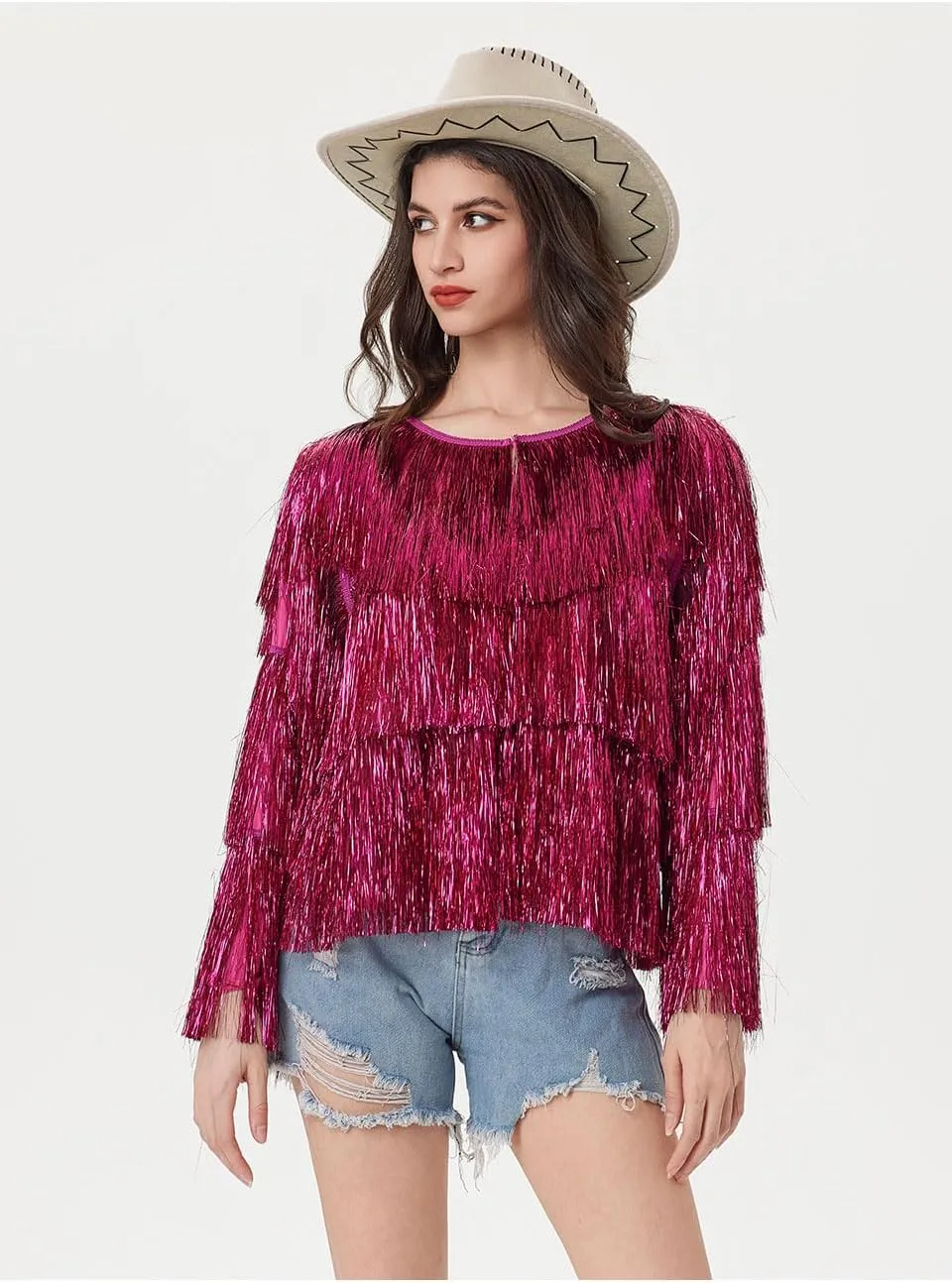 Women's Sequin Jacket Long Sleeve OpenZipper Fahion Shiny Glitter Sparkly Bomber Jackets