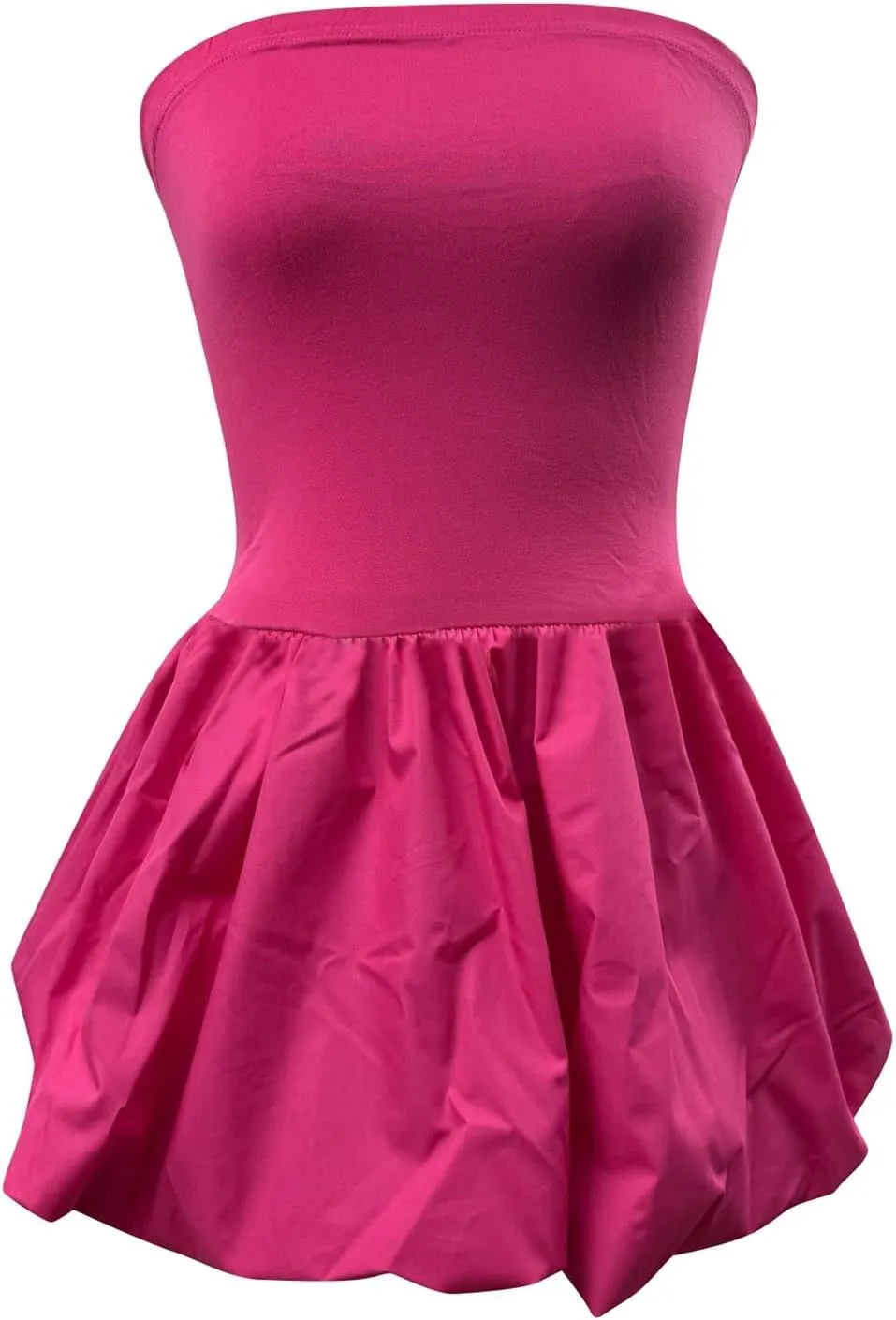Women's Strapless Mini Party Dress 2025 Summer Casual Tube Top Ruffle A Line Short Patchwork Sundresses Clubwear