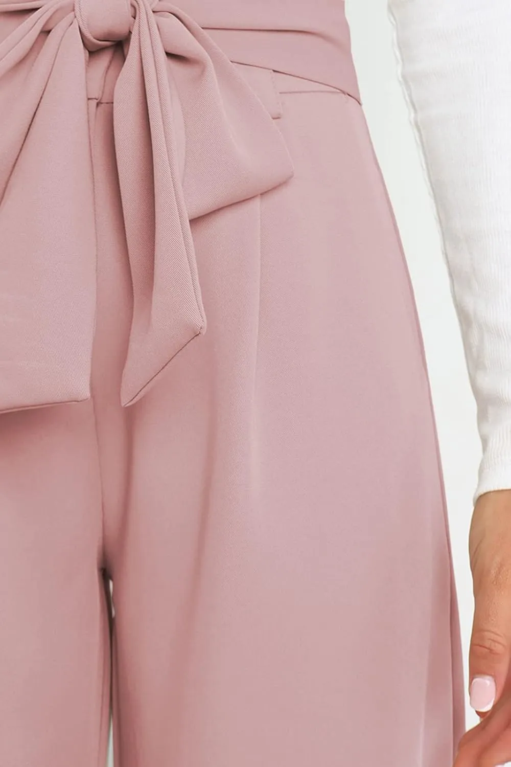 Women's Wide Leg Pants High Elastic Waisted in The Back Business Work Trousers Long Straight Suit Pants