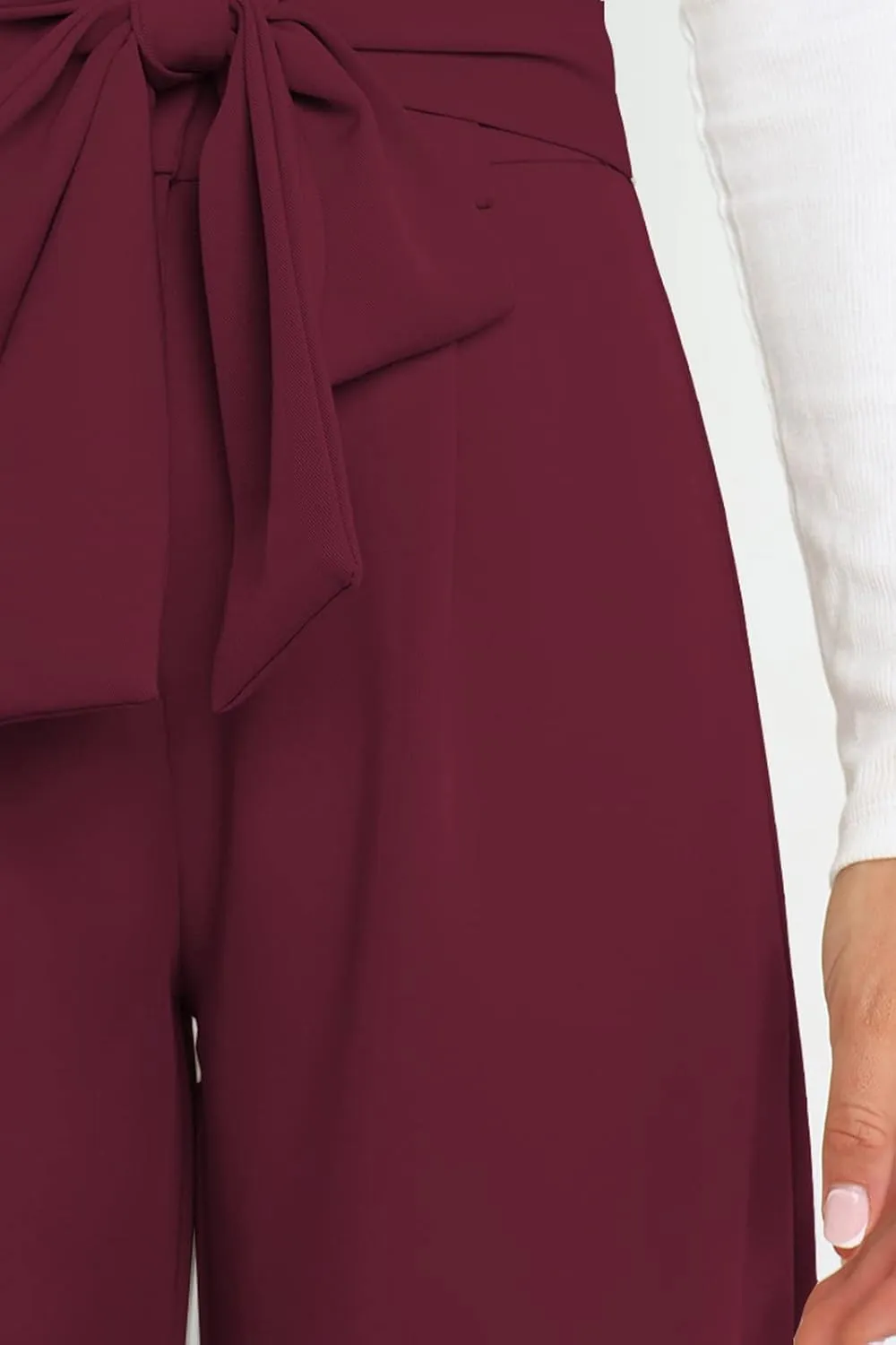 Women's Wide Leg Pants High Elastic Waisted in The Back Business Work Trousers Long Straight Suit Pants
