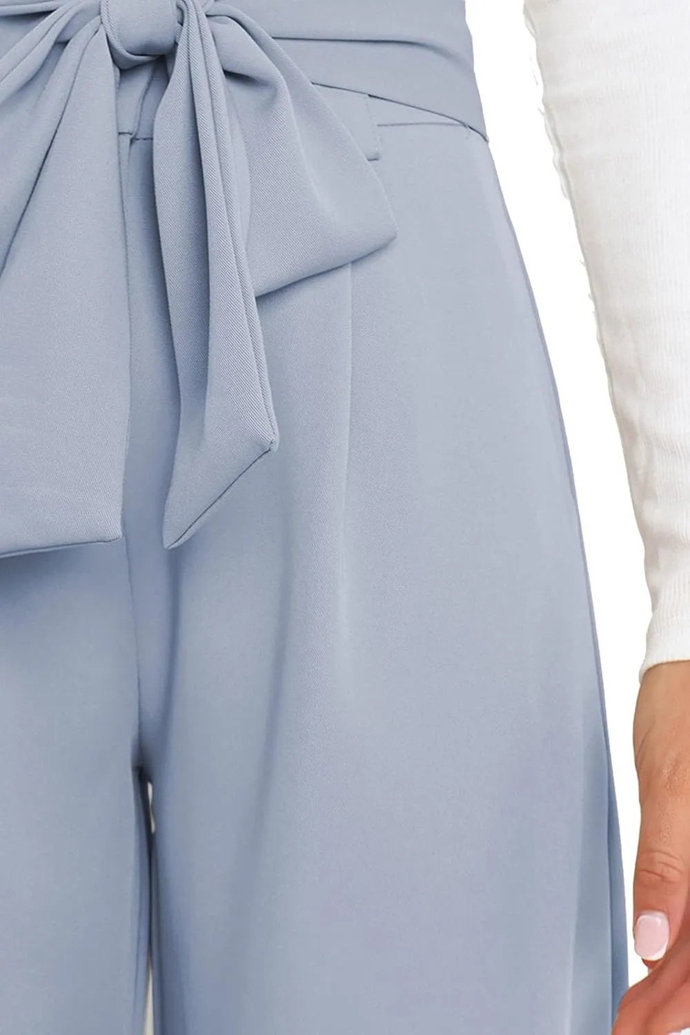 Women's Wide Leg Pants High Elastic Waisted in The Back Business Work Trousers Long Straight Suit Pants
