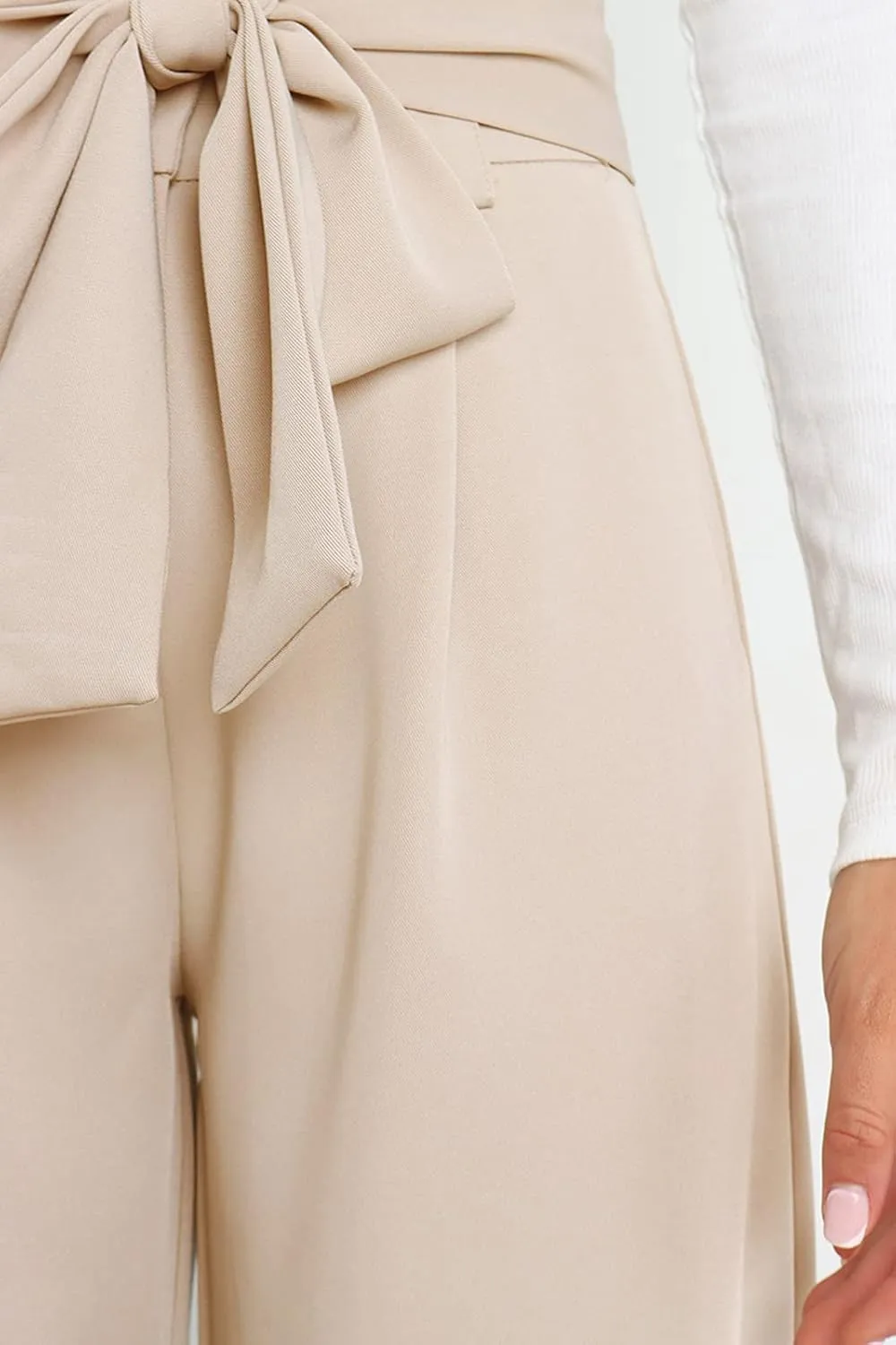 Women's Wide Leg Pants High Elastic Waisted in The Back Business Work Trousers Long Straight Suit Pants