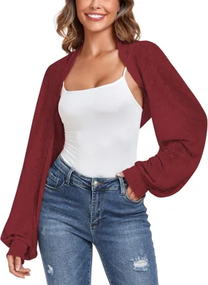 ZAFUL Women's Sheer Shrug Y2K Long Sleeve Cardigans 2025 Irregular Tie Front Bolera