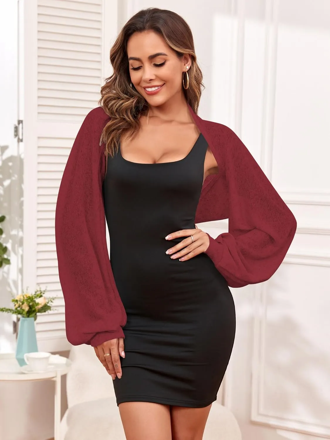 ZAFUL Women's Sheer Shrug Y2K Long Sleeve Cardigans 2025 Irregular Tie Front Bolera